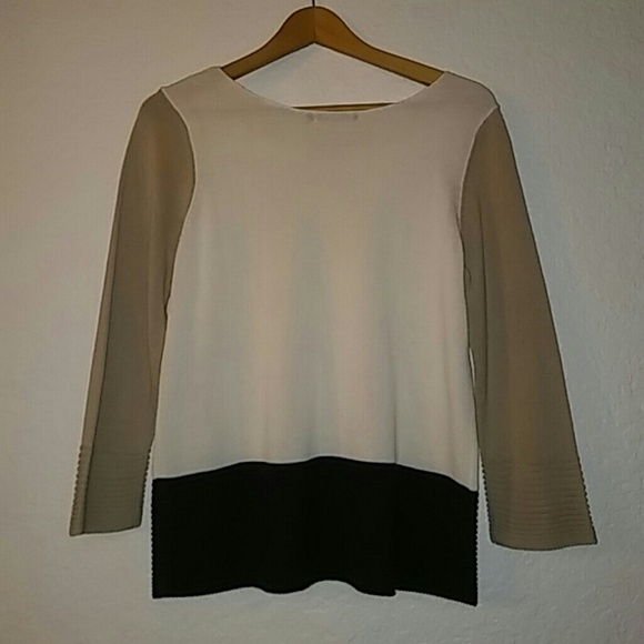 NWOT Nic+Zoe Cotton Blend Color block Sweater Sz M - Picture 5 of 7